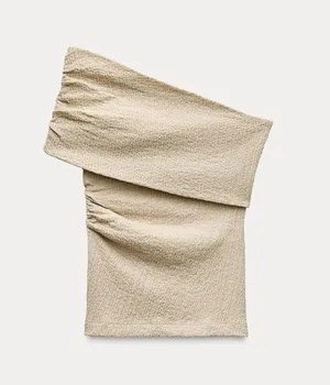 ZARA Textured Asymmetrical Top thumbnail 1