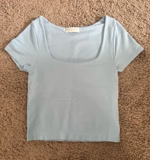 Light Blue Altar'd State Top Short Sleeve thumbnail 1