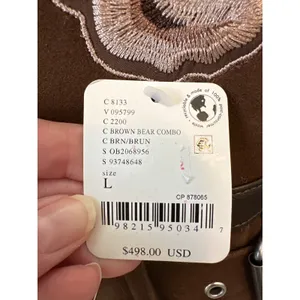 Free People NWT We‎ The Free Andies Embroidered Vegan Leather Moto Jacket Size L thumbnail 6
