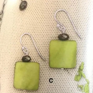 Silpada Sterling Silver Green Mother of Pearl Pyrite Bead French Wire Earrings thumbnail 5
