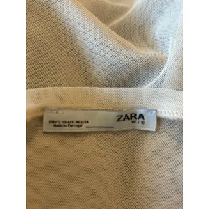 Zara Floral Butterfly Embroidered Sheer Top Size S thumbnail 5
