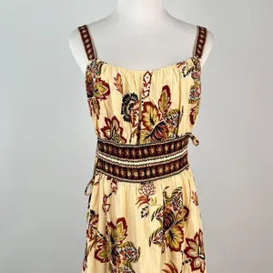 NWOT Farm Rio Aura Floral Sand Sleeveless Midi Dress Size XL thumbnail 3