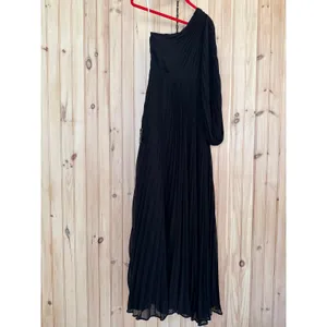 NWT Lulus Divine Charm Black Pleated One-Shoulder Maxi Dress Holiday Gala Size M thumbnail 6