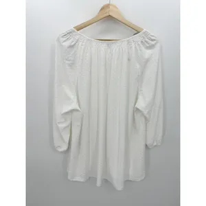 Daniel Rainn White Boho Tunic Women Size 2X White Swiss Dot Resort Peasant‎ thumbnail 2