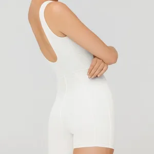 GIGI C Sawyer Romper Women's Medium Ivory Sleeveless Scoop Back Cutout Short New thumbnail 2