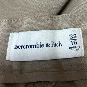 Abercrombie & Fitch Cream White High Waisted Wide Leg Trousers Dress Pants Sz 33 thumbnail 4