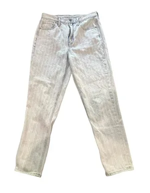 American Eagle Light Wash Striped 90s Inspired Mom Jeans Women's Size‎ 6 thumbnail 1