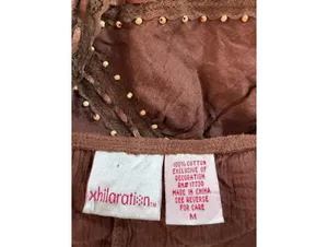 Xhilaration Brown Boho Beaded Babydoll Y2K Cami thumbnail 7