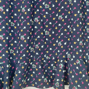 Loft Midi Skirt Large Floral Ruffle Navy Blue Fall Winter Whimsigoth Resort Boho thumbnail 7