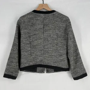 Stile Benetton Blazer Womens S Black White Tweed Casual Office Work‎ Snap Front thumbnail 9