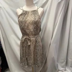 New Abercrombie & Fitch Snakeskin Halter Mini Dress Small Tie‎ Belt Flowy thumbnail 10