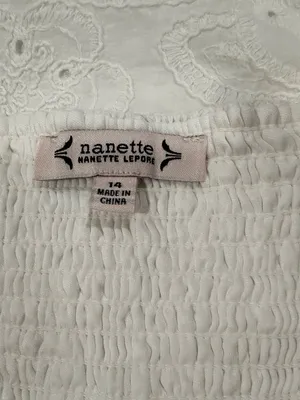 Nanette Lepore White‎ Sleeveless Embroidered Dress With Pockets- Size 14. thumbnail 12