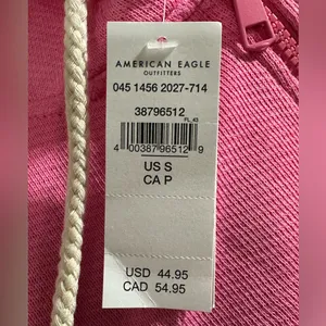 American Eagle Womens Hoodie This Feels Seriously Lived In Zip Up Pink Small NWT thumbnail 7