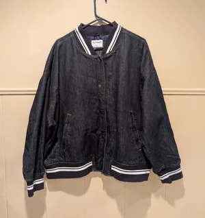 Old Navy Dark Denim Bomber Jacket thumbnail 1