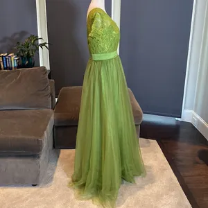 Women’s Full Length Tulle & Lace Sort Sleeve Dress with Zip Up Back Size 12 NWT thumbnail 3