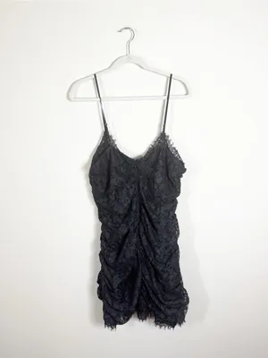 NWT For Love and Lemons Kleid Samira Black Lace Mini Dress Size 2X thumbnail 4
