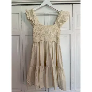 Anthropologie En Saison cream crochet Colette swing dress size sml thumbnail 6