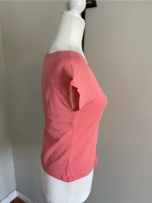 XOXO Coral Scoop Neck Cap Sleeve Top thumbnail 3