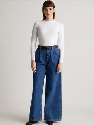 Quince Stretch Cotton Jersey Long Sleeve Bodysuit Size S thumbnail 2