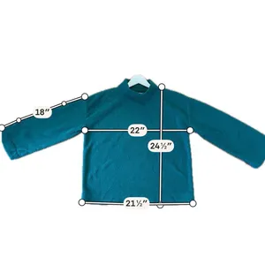 Loft emerald green fleece Sherpa mock neck oversized sweater small thumbnail 7