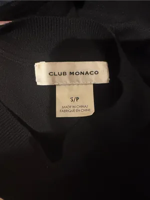 Club Monaco Mixed Media Puff Sleeve Mock Neck Sweater Black Size Small thumbnail 3