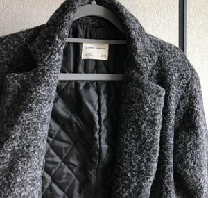 Charcoal Grey Textured Oversized Coat Gray thumbnail 4