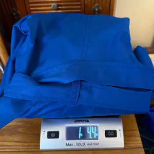Grace Elements Blue Belted Short Trench Pea Coat Jacket Women’s Size 12 Roll Tab thumbnail 12
