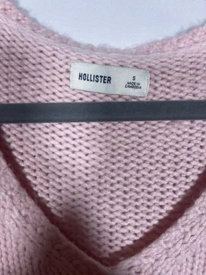 Hollister Womens Pink Bow V Neck Sweater Small thumbnail 3