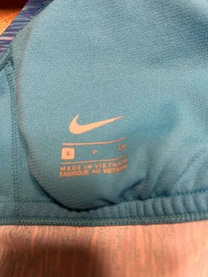 Nike Womens Small Tank Top High Neck Teal Blue Mesh Strappy Padded Bra Athletic thumbnail 4