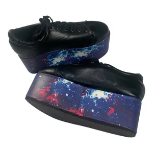 Hot Topic women's 9 platform galaxy Black Casual Sneakers thumbnail 1