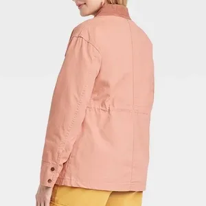 Universal Threads Utility Jacket Women's Size S Pink Cotton‎ Corduroy Collar thumbnail 8
