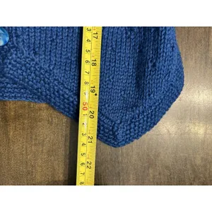Vintage Alpenblick Blue Cable Knit Shawl Collar Vest Nautical Academia Game Day thumbnail 2