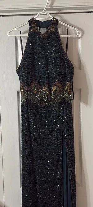 Sherri Hill‎ Black and Gold Prom Dress thumbnail 1