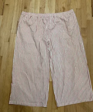 Storq Cotton Tan Red Striped Pull on Wide Leg Pants Sz 3XL thumbnail 1