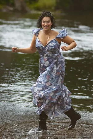 NWT Anthropologie Hutch Ruffled Midi Dress Watercolor Floral Size 8 thumbnail 1