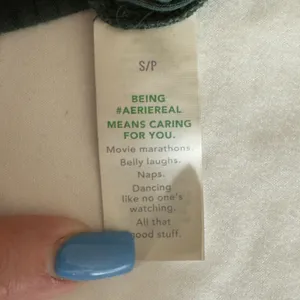 355 | Aerie Womens Small Ribbed‎ High Waisted Flare Lounge Pants Green thumbnail 7