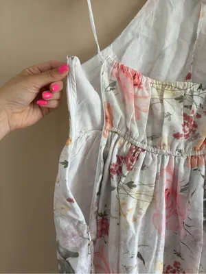 Lulus Alwynn Ivory Floral Halter Mini Dress Size XS Vacation Sleeveless Party thumbnail 9
