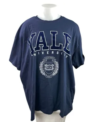 H&M Women's Navy Blue Yale University Short Sleeve T Shirt Tee Top Size XXL thumbnail 1
