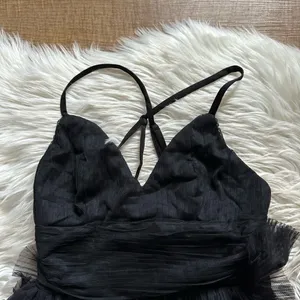 LULU’S Radiant Event Black Mesh Tiered Pleated Backless Maxi Dress thumbnail 7