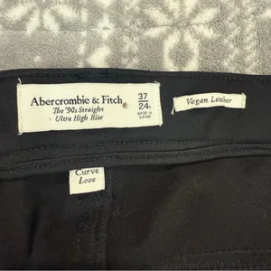 NEW Abercrombie & Fitch Curve Love 90's Straight Ultra High Rise Black 24 Plus thumbnail 7