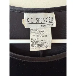 K.C. Spenser Vintage Black Velvet Dress Size 14 whimsigoth classic Y2K thumbnail 4