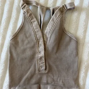 Free People Tan Ribbed Women's Top thumbnail 2