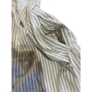 Béchamel tan & white striped a-line dress‎ cottage boho sz Med Petite thumbnail 7