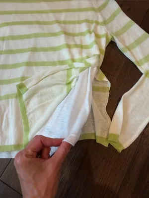 Stile Light Green Stripe Crewneck Sweater - Women’s Size Small - P304 thumbnail 2
