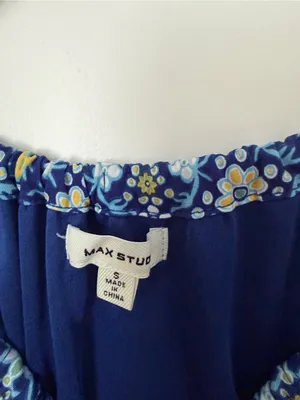 Max Studio Blue Patterned Halter Mini Dress thumbnail 3