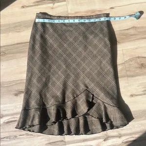 Brown Plaid Women's Skirt Gray Size 2 thumbnail 2