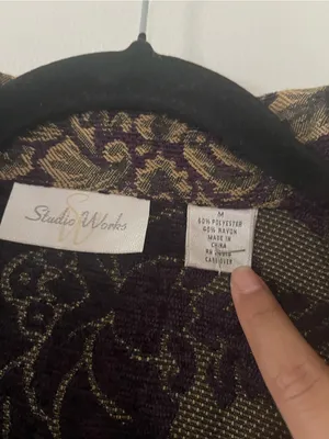Vintage Studio Works Purple Gold Floral Baroque Blazer Medium Renaissance thumbnail 2