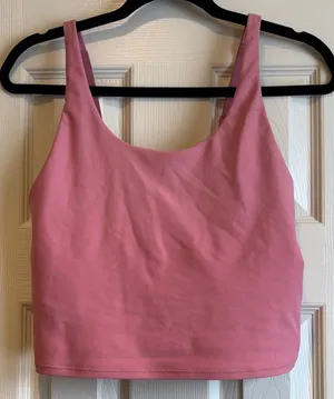 Old Navy | Active Pink Light Support Go Dry Sports Bra Crop Tank Top Large thumbnail 1