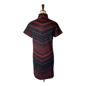 Amanda Uprichard Black And‎ Red Knit Keyhole Mock Neck Sweater Dress Size M thumbnail 2