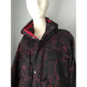 Vintage Burton Y2k Ski‎ Parka Jacket Black Pink Snowboard Hooded Women's Medium thumbnail 2